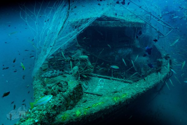Port and Bow side of an Underwater Shipwreck
