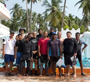 Scuba diving team