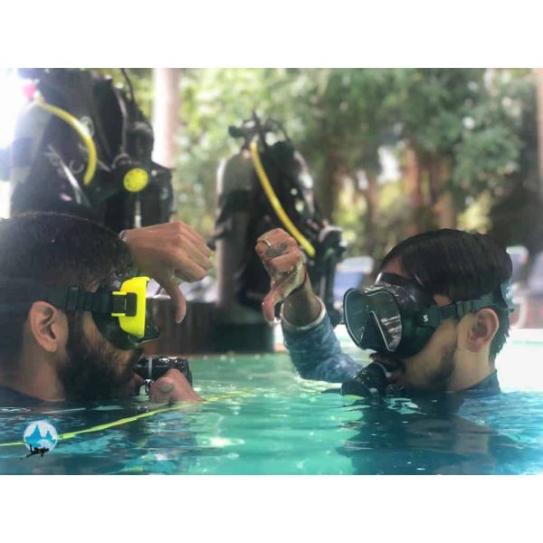 scuba diving training and underwater world exploration