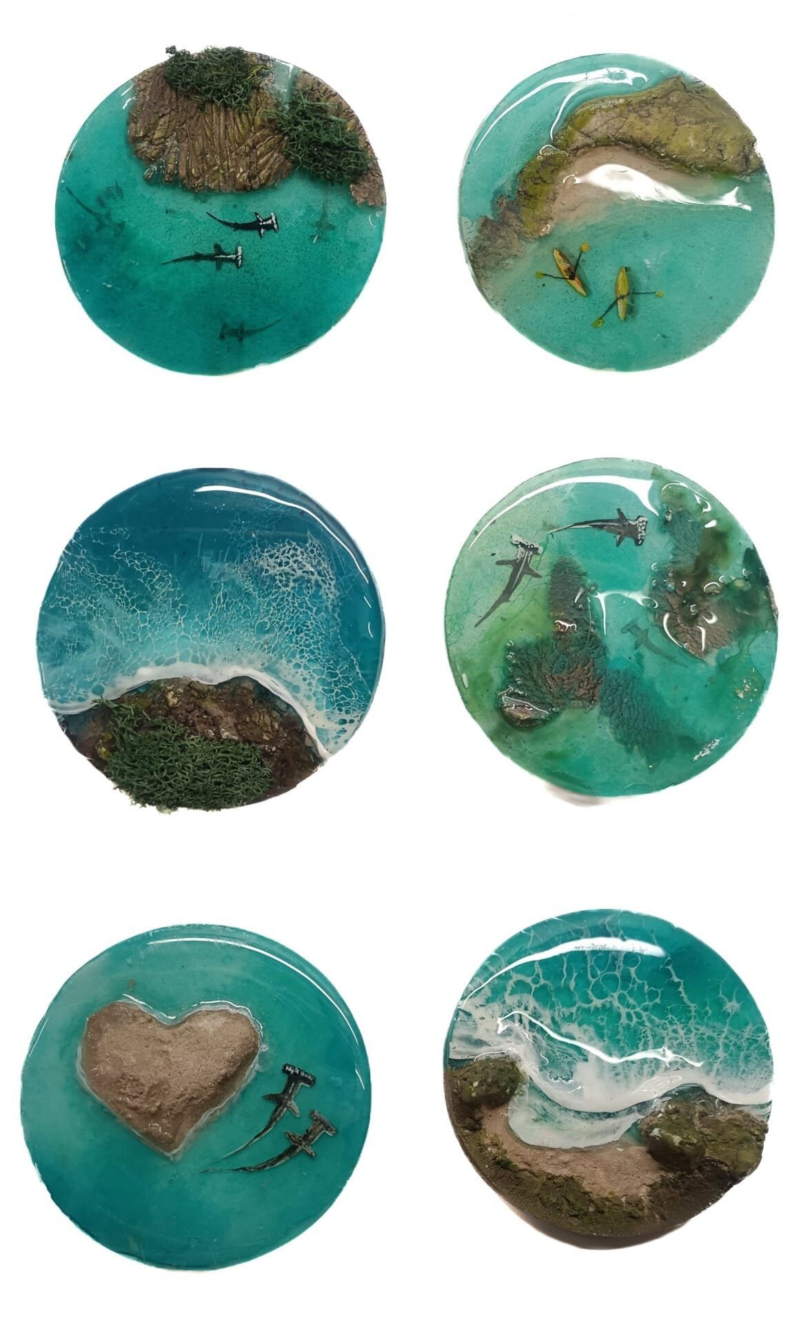 Ocean Art Resin Fridge Magnet - 4 inch