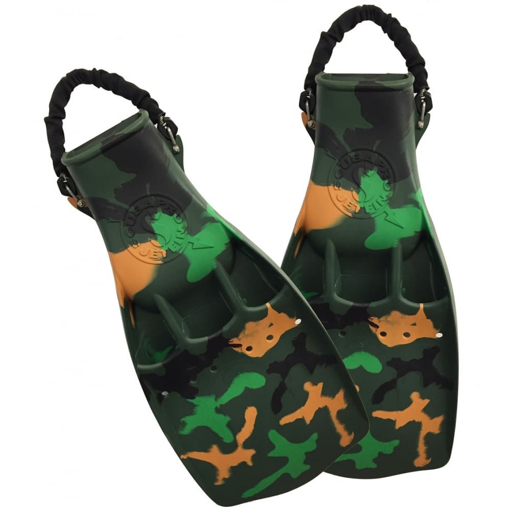 Jet Fins w Spring strap - Camo 4-colors mix